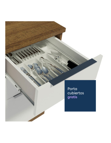 Base de Cocina Stella Blanco 2 Puertas 3 Cajones 120cm