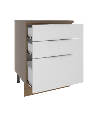 Base Cocina Stella Blanco 3 Cajones 60cm - Mueble Modular