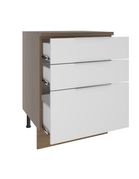 Base cocina Stella blanco 3 cajones 60cm
