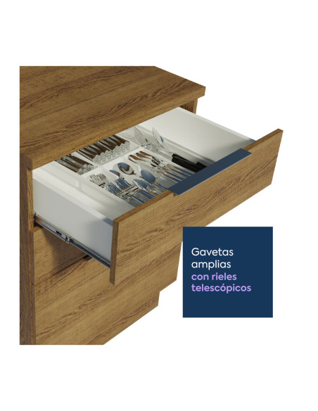 Base cocina Stella café 3 cajones 60cm