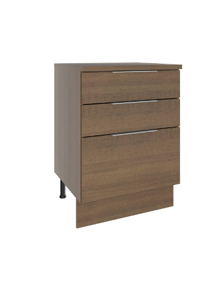 Base cocina Stella café 3 cajones 60cm