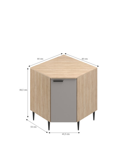 Base esquinero cocina Amalia 80cm