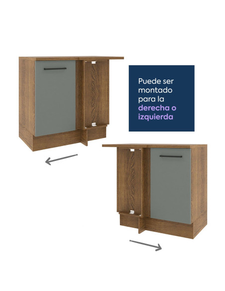 Base esquinero Agata gris 1 puerta 94cm