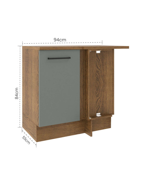 Base esquinero Agata gris 1 puerta 94cm