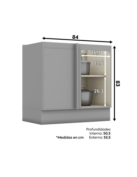 Base esquinero Americana gris 84cm