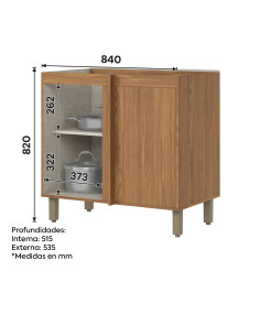 Base esquinero Requinte 1 puerta 84cm 2