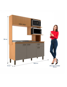 Cocina compacta Evelyn grafito 2