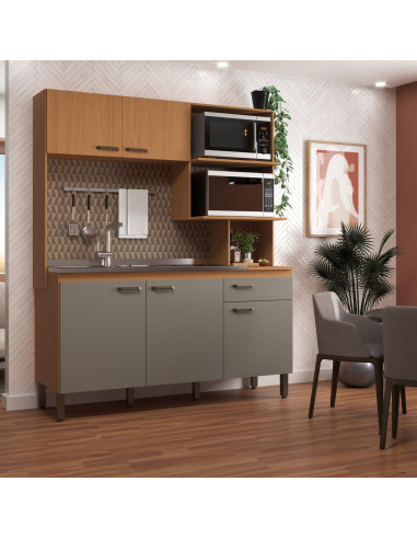 Cocina Compacta Evelyn Grafito - Diseño Moderno y Funcional