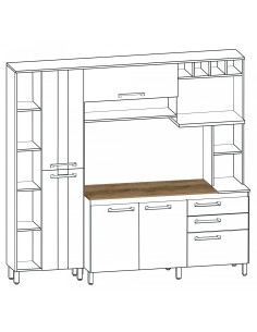 Cubierta de cocina Aglo Salmao 120cm