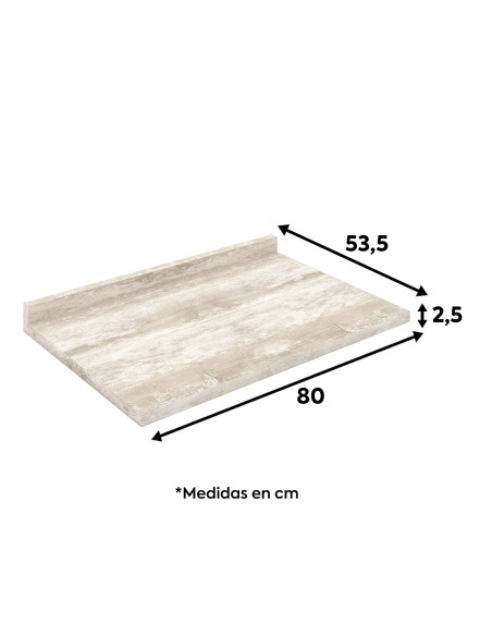 Cubierta de cocina Americana gris 80cm