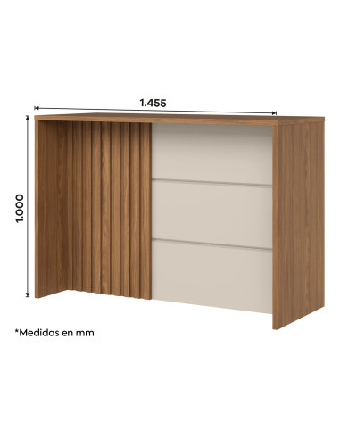 Isla Comedor Requinte Madera y Beige 145,5x60,5x100 cm