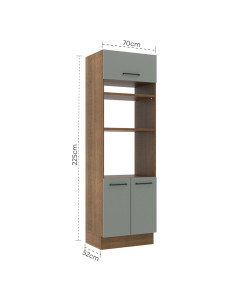 Mueble horno Agata gris 70cm 2