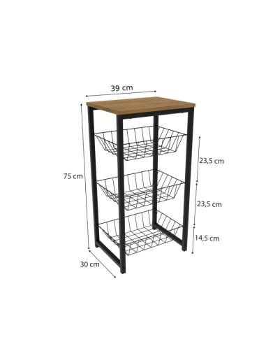 Verdulero Industrial - Mueble Moderno para Cocina con Canastos