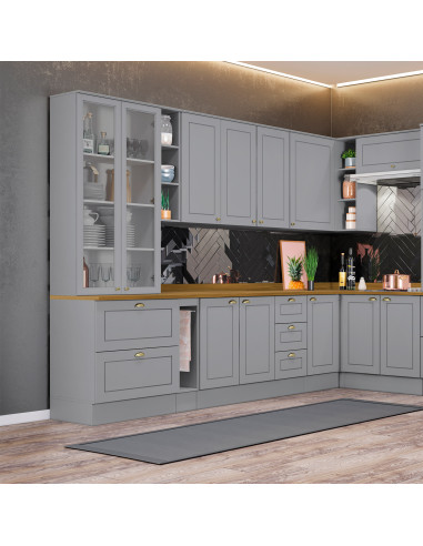 Vitrina Americana Gris 71.5cm - Mueble de Cocina y Despensa