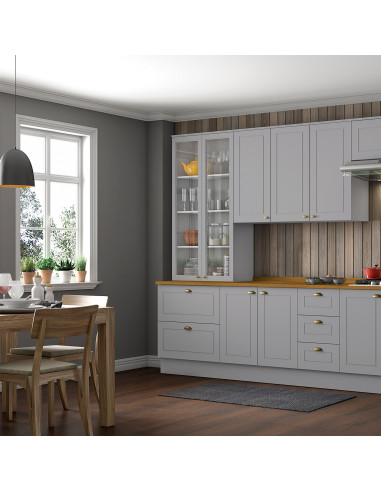 Vitrina Americana Gris 71.5cm - Mueble de Cocina y Despensa