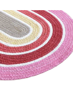 Alfombra infantil 150x100cm franjas ovalada 2