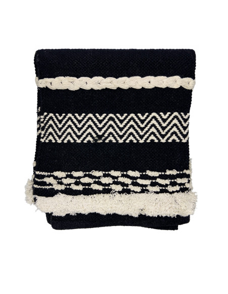 Alfombra 150x210cm líneas shaggy BN