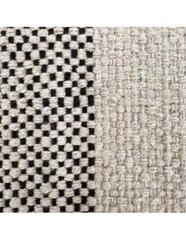 Alfombra Tejida Bicolor 120x180cm - Blanco y Negro para Living