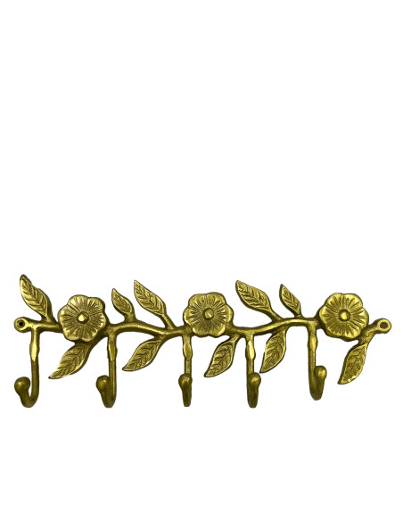 Perchero dorado flores 41cm