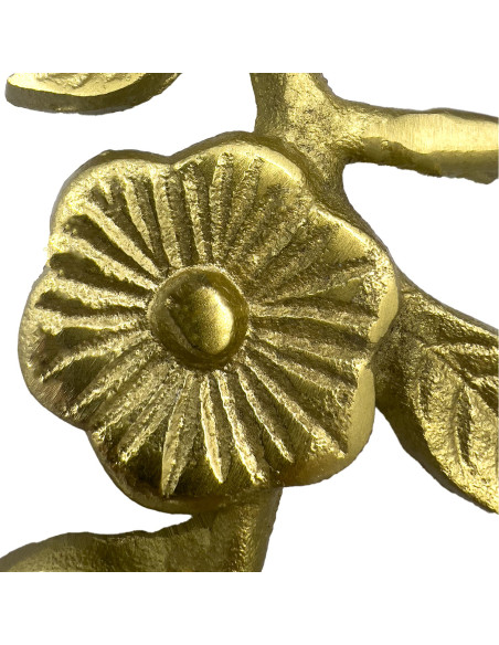 Perchero dorado flores 41cm