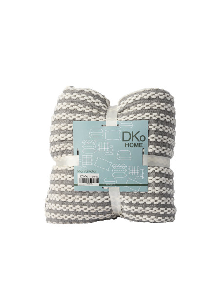 Manta 127x152cm blanco gris