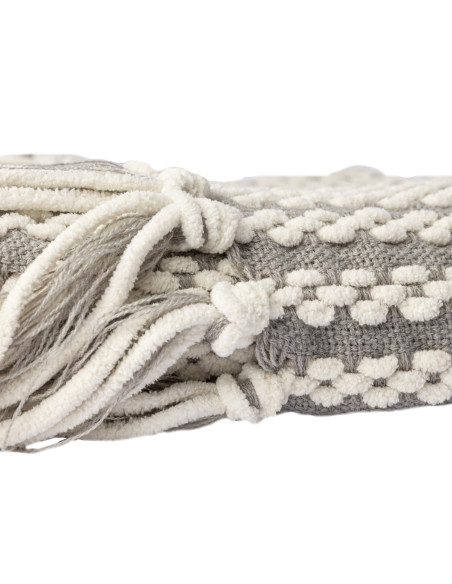 Manta 127x152cm blanco gris