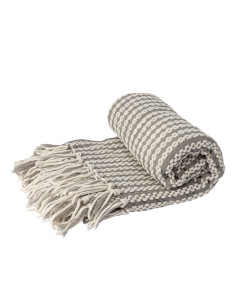 Manta 127x152cm blanco gris