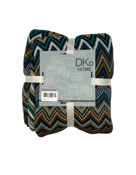 Manta 127x125cm zigzag azul