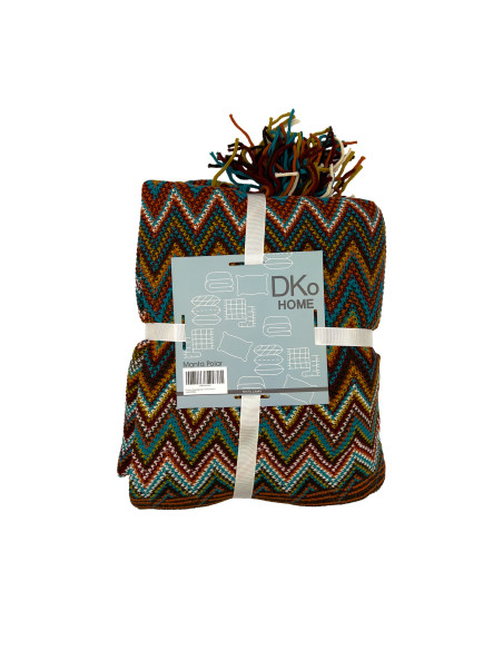 Manta 127x125cm zigzag roja