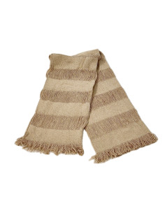 Manta 125x150cm tejida franjas crudo