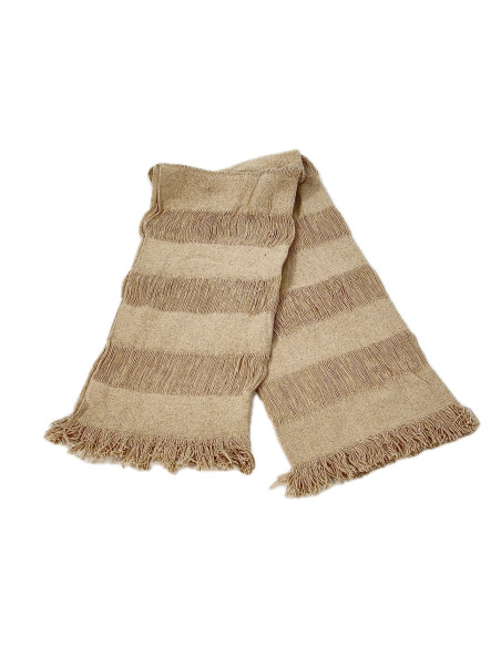 Manta 125x150cm tejida franjas crudo