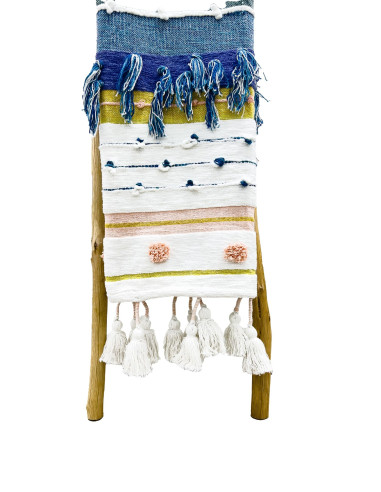 Manta Tejida con Líneas y Flecos 125x150cm - Textil Hogar