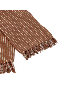 Manta 125x150cm algodón café/blanco 2