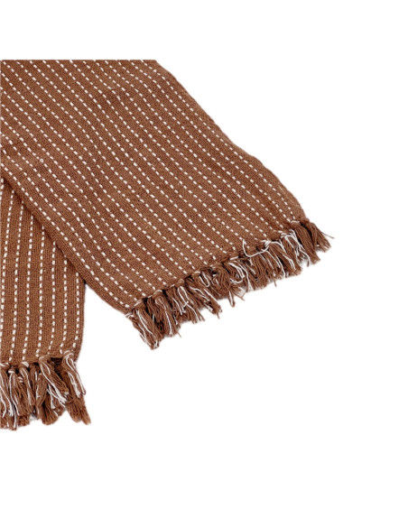 Manta 125x150cm algodón café/blanco