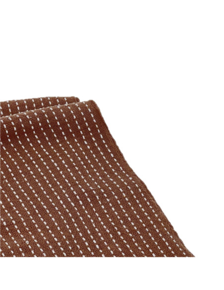 Manta 125x150cm algodón café/blanco