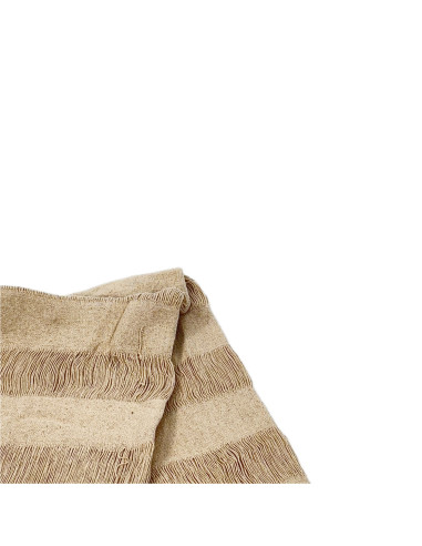 Manta Tejida Franjas Crudo 125x150cm - Textil Hogar Acogedor