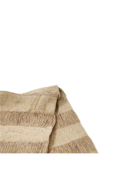 Manta 125x150cm tejida franjas crudo