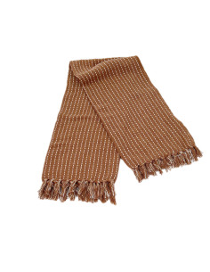 Manta 125x150cm algodón café/blanco