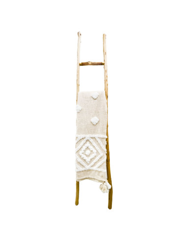 Manta Rombos Crudo 130x170cm - Elegante y Cálida para Dormitorio