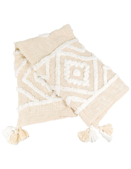 Manta 130x170cm rombos crudo