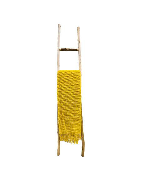 Manta 130x170cm amarilla con flecos