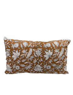 Cojín 30x50cm print flor ocre