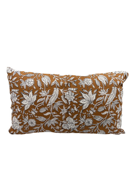 Cojín 30x50cm print flor ocre