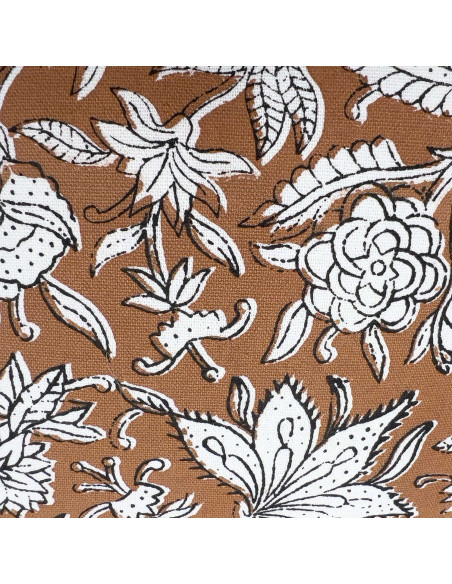 Cojín 30x50cm print flor ocre