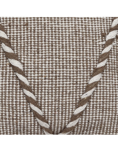 Cojín Boho 45x45 cm Blanco/Café - Decoración Étnica y Bohemia