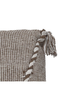 Cojín Boho 45x45 cm Blanco/Café - Decoración Étnica y Bohemia 2