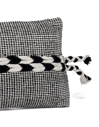 Cojín Boho Blanco y Negro 30x50 cm - Decoración Textil Hogar