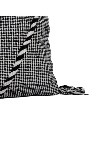 Cojín Boho Blanco y Negro 45x45 cm - Decoración Moderna