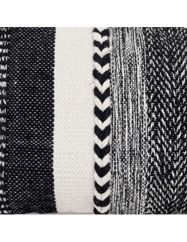 Cojín Boho Blanco y Negro con Líneas 50x30 cm - Decoración