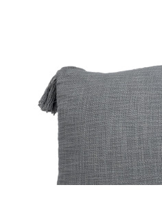 Cojín Tejido Con Borlas Gris 45x45 cm - Decoración Hogar 2